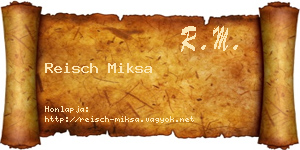Reisch Miksa névjegykártya